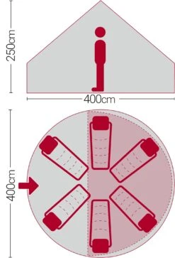 Quest Signature 4m Classic Bell Tent -Vangos Store BELL4 LAYOUT